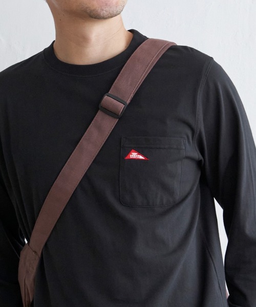 ikka(イッカ)の「URBAN NATURE LIFE アーバンネイチャーライフ ワンポイントロンT(Tシャツ/カットソー・メンズ・ホワイト/ブラック/オレンジ/オリーブ/ネイビー・S/M/L/XL)」の2枚目の写真