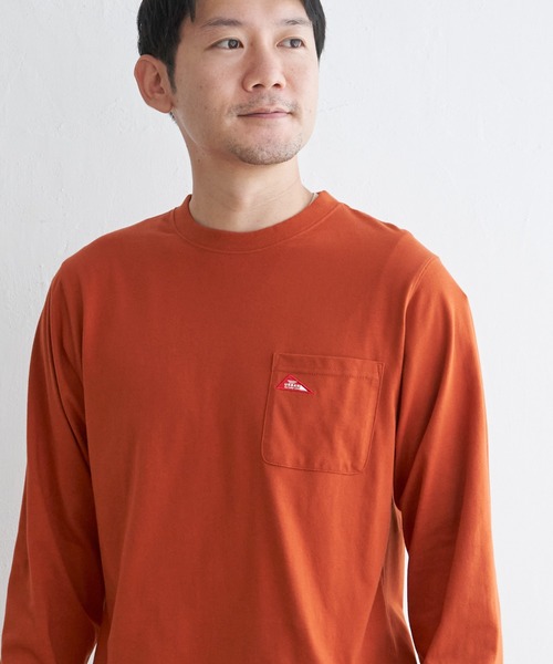 ikka(イッカ)の「URBAN NATURE LIFE アーバンネイチャーライフ ワンポイントロンT(Tシャツ/カットソー・メンズ・ホワイト/ブラック/オレンジ/オリーブ/ネイビー・S/M/L/XL)」の14枚目の写真