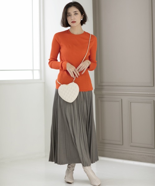 OPAQUE.CLIP（オペークドットクリップ）の「◆《5color/S-LLsize》フェイクスウェードイージープリーツスカート【洗濯機洗い可】（スカート・レディース・ブルー系その他/チャコールグレー/グレー/オフホワイト/ブルーグリーン・42/40/38/36）」の21枚目の写真