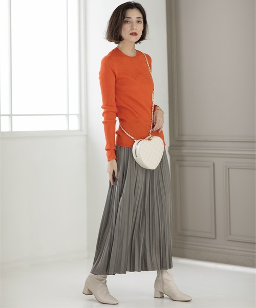 OPAQUE.CLIP（オペークドットクリップ）の「◆《5color/S-LLsize》フェイクスウェードイージープリーツスカート【洗濯機洗い可】（スカート・レディース・ブルー系その他/チャコールグレー/グレー/オフホワイト/ブルーグリーン・42/40/38/36）」の22枚目の写真