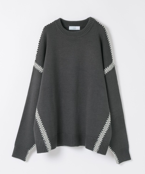 RAGEBLUE(レイジブルー)の「Hand Stitch Crew Neck knit/ハンドステッチクルーネックニット(ニット/セーター・メンズ・オフホワイト/ブルー/ブラック/ブラウン/グリーン/ワインレッド/オレンジ系その他/グレー系その他・MEDIUM/LARGE)」の1枚目の写真
