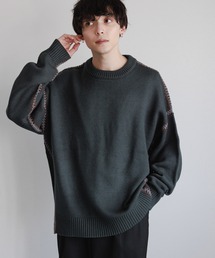 Hand Stitch Crew Neck knit/ハンドステッチクルーネックニット