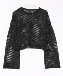 wee9s（ウィークス）の「spangle mesh knit（ニット/セーター）」