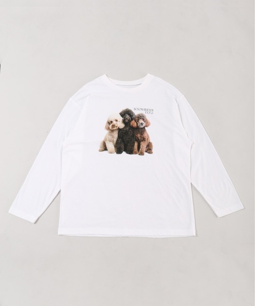 WC(ダブル シー)の「ドッグプリントロンT(Tシャツ/カットソー・レディース・グレー/ホワイト・FREE)」の15枚目の写真
