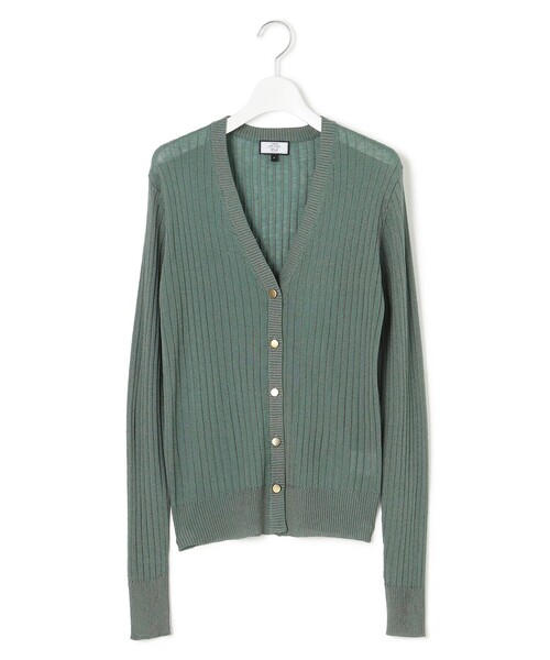 J.PRESS YORK STREET(ジェイプレスヨークストリート)の「【WOMEN】シアワイド リブカーディガン(カーディガン/ボレロ・レディース・ブラック系/ライトグレー系/ベージュ系/グリーン系・F)」の4枚目の写真