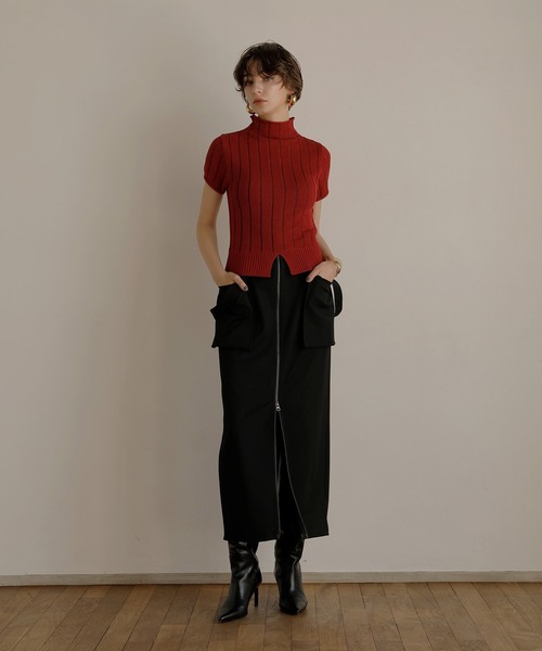 MIELI INVARIANT（ミエリインヴァリアント）の「Stripe Sheer H/N Tops（ニット/セーター・レディース・ブラック/レッド・FREE）」の10枚目の写真
