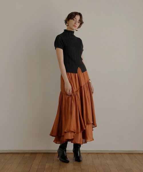 MIELI INVARIANT（ミエリインヴァリアント）の「Stripe Sheer H/N Tops（ニット/セーター・レディース・ブラック/レッド・FREE）」の21枚目の写真