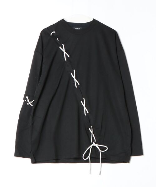 REGIEVO(レジエボ)の「【REGIEVO】 レースアップロングスリーブTシャツ 地雷系・病み系(Tシャツ/カットソー・メンズ・オフホワイト/ブラック・LARGE/MEDIUM)」の17枚目の写真