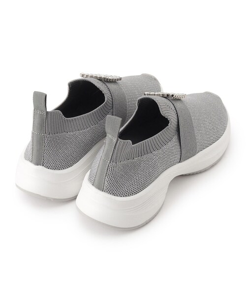 OPAQUE.CLIP（オペークドットクリップ）の「【軽量】ビジュー付きラメニットスニーカー（スニーカー・レディース・シルバー系5/ブラック系5・02/03）」の6枚目の写真