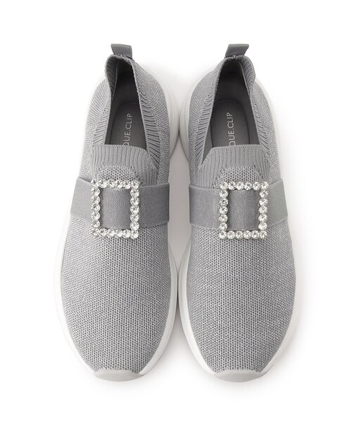 OPAQUE.CLIP（オペークドットクリップ）の「【軽量】ビジュー付きラメニットスニーカー（スニーカー・レディース・シルバー系5/ブラック系5・02/03）」の7枚目の写真