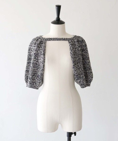 CLEIO（クレイオ）の「【CLEIO】付け袖ボレロニット BOLERO KNIT WITH ATTACHED SLEEVES/986-12620（ニット/セーター・レディース・ネイビー/アイボリー/グレー・FREE）」の6枚目の写真