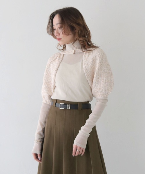 CLEIO（クレイオ）の「【CLEIO】付け袖ボレロニット BOLERO KNIT WITH ATTACHED SLEEVES/986-12620（ニット/セーター・レディース・ネイビー/アイボリー/グレー・FREE）」の12枚目の写真