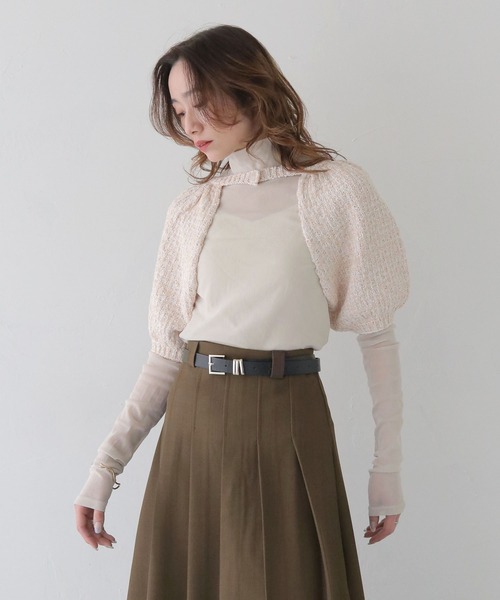 CLEIO（クレイオ）の「【CLEIO】付け袖ボレロニット BOLERO KNIT WITH ATTACHED SLEEVES/986-12620（ニット/セーター・レディース・ネイビー/アイボリー/グレー・FREE）」の15枚目の写真