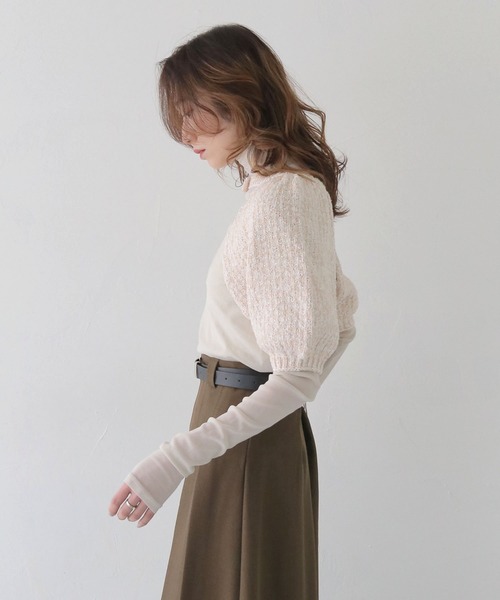 CLEIO（クレイオ）の「【CLEIO】付け袖ボレロニット BOLERO KNIT WITH ATTACHED SLEEVES/986-12620（ニット/セーター・レディース・ネイビー/アイボリー/グレー・FREE）」の16枚目の写真