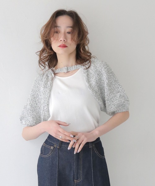 COTOO - COTOO✨　新品未使用✨　超素敵　お袖が可愛いシンプル万能ニットボレロ CLEIO】付け袖ボレロニット（ニット/セーター）｜CLEIO