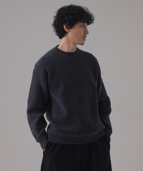 EDIFICE（エディフィス）の「シェニール ヤーン クルーネックニット