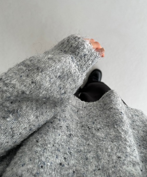 callautia（カラウティア）の「つぶつぶニット（ニット/セーター・レディース・グレー/ベージュ/チャコール・MEDIUM/LARGE）」の4枚目の写真
