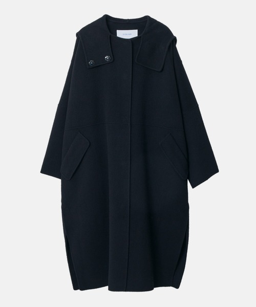 美品ルシェルブルー　LE CIEL BLEU フードオーバーコート　36サイズ LE CIEL BLEU フーデッドオーバーコート フードネイビーコート36 LE