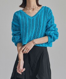 UNITED TOKYO | 2WAYネックメッシュニットプルオーバー(ニット/セーター)