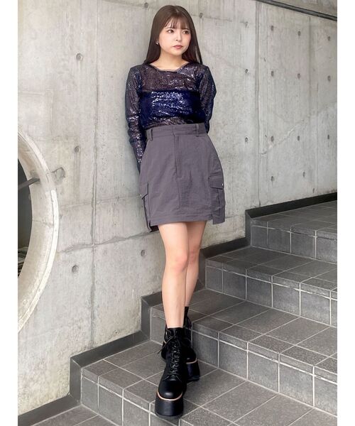 セール】スパンコールセミシアートップス（Tシャツ/カットソー