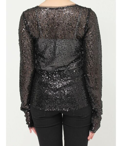 MURUA（ムルーア）の「スパンコールセミシアートップス（Tシャツ/カットソー・レディース・ブラック/ネイビー・FREE）」の18枚目の写真