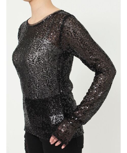 MURUA（ムルーア）の「スパンコールセミシアートップス（Tシャツ/カットソー・レディース・ブラック/ネイビー・FREE）」の20枚目の写真