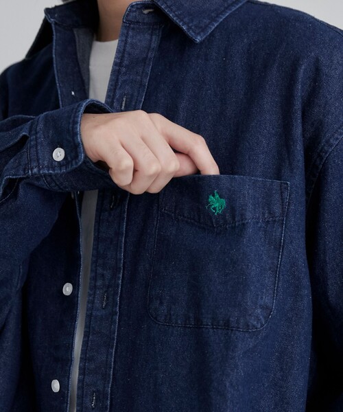 POLO BCS（ポロ ビーシーエス）の「【WEB限定】POLO BCS（ポロ・ビーシーエス）デニムシャツ（シャツ/ブラウス・メンズ・コバルトブルー/ネイビー・M/L）」の7枚目の写真