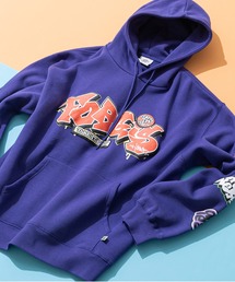 【DESERT SPORTSWEAR/デザートスポーツウェア】ビックシルエット 袖プリント グラフィック プルオーバーパーカー