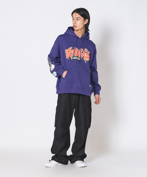 JEANS MATE(ジーンズメイト)の「【DESERT SPORTSWEAR/デザートスポーツウェア】ビックシルエット 袖プリント グラフィック プルオーバーパーカー(パーカー・メンズ・グレー/パープル/ブラック・X-LARGE/LARGE/MEDIUM)」の16枚目の写真