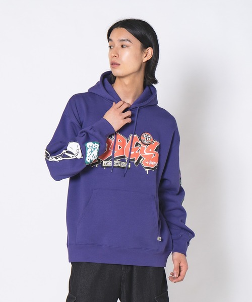 JEANS MATE(ジーンズメイト)の「【DESERT SPORTSWEAR/デザートスポーツウェア】ビックシルエット 袖プリント グラフィック プルオーバーパーカー(パーカー・メンズ・グレー/パープル/ブラック・X-LARGE/LARGE/MEDIUM)」の13枚目の写真