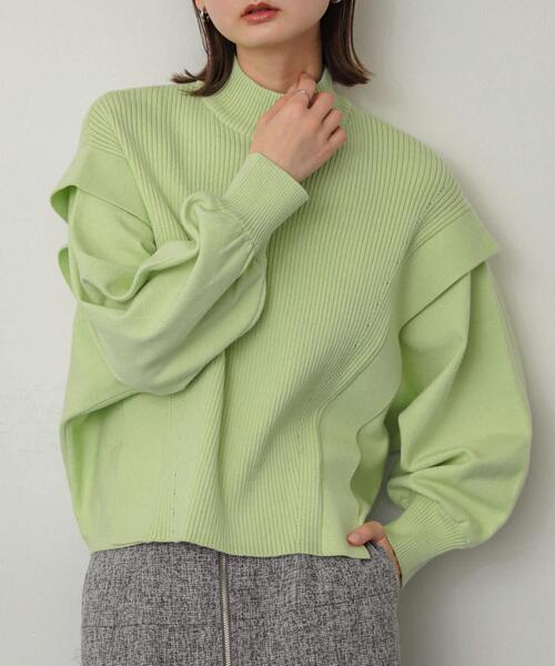 セール】ストレッチショルダータックセーター（ニット/セーター