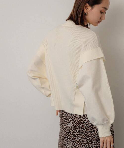 SENSE OF PLACE by URBAN RESEARCH(センスオブプレイスバイアーバンリサーチ)の「ストレッチショルダータックセーター(ニット/セーター・レディース・レッド/モカ/ブラック/グレー/オフホワイト/ライトブルー/イエロー/ミント・ONE)」の13枚目の写真