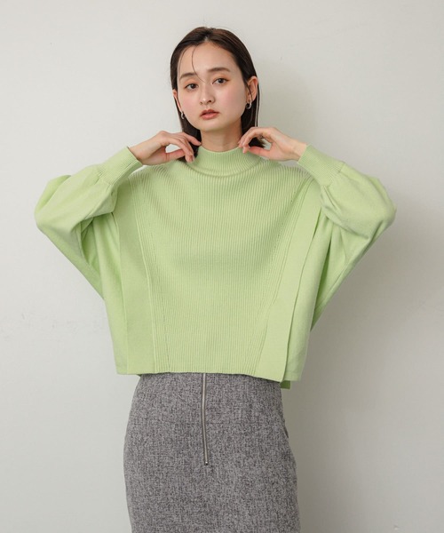 週末セール♪アルチビオ❤️セーター36 セール】ストレッチショルダータックセーター（ニット/セーター