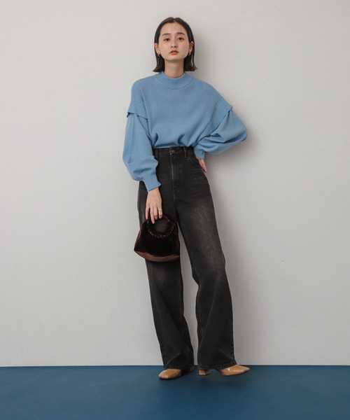 セール】ストレッチショルダータックセーター（ニット/セーター