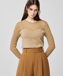 シルキーニット コンビトップス（uncrave WHITE）