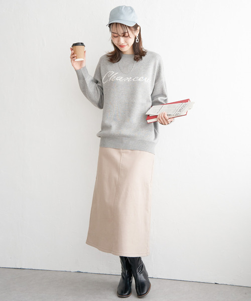 ikka(イッカ)の「ジャガードロゴニットプルオーバー(ニット/セーター・レディース・オフホワイト/ライトグレー/グリーン/モカ・S/M/L)」の17枚目の写真