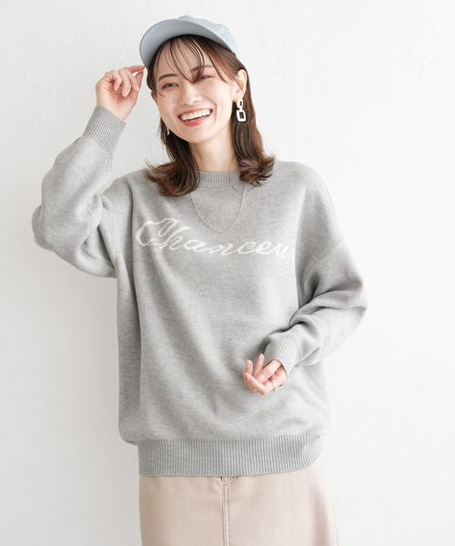 ikka(イッカ)の「ジャガードロゴニットプルオーバー(ニット/セーター・レディース・オフホワイト/ライトグレー/グリーン/モカ・S/M/L)」の13枚目の写真