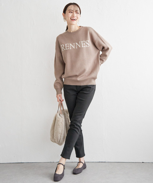 ikka(イッカ)の「ジャガードロゴニットプルオーバー(ニット/セーター・レディース・オフホワイト/ライトグレー/グリーン/モカ・S/M/L)」の21枚目の写真