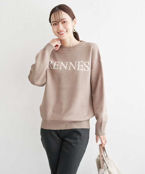 ikka(イッカ)の「ジャガードロゴニットプルオーバー(ニット/セーター・レディース・オフホワイト/ライトグレー/グリーン/モカ・S/M/L)」の18枚目の写真