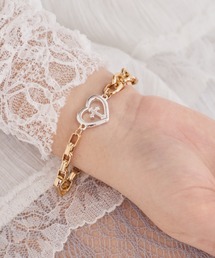 ANU（アヌ）の「cross & heart chain bracelet - クロスアンドハートチェーンブレスレット（ブレスレット）」