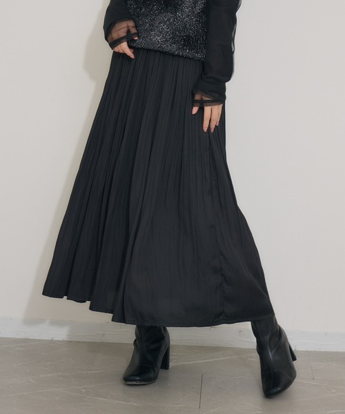 KATHARINE ROSS（キャサリンロス）の「【Pillini/ピリーニ】ヴィンテージサテンプリーツスカート（スカート・レディース・グリーン/ブラック/グレイッシュベージュ・MEDIUM）」の2枚目の写真