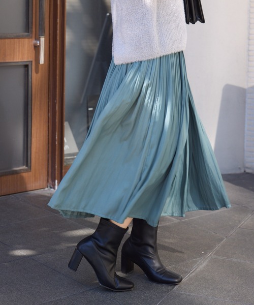 KATHARINE ROSS（キャサリンロス）の「【Pillini/ピリーニ】ヴィンテージサテンプリーツスカート（スカート・レディース・グリーン/ブラック/グレイッシュベージュ・MEDIUM）」の8枚目の写真