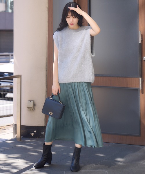 KATHARINE ROSS（キャサリンロス）の「【Pillini/ピリーニ】ヴィンテージサテンプリーツスカート（スカート・レディース・グリーン/ブラック/グレイッシュベージュ・MEDIUM）」の5枚目の写真