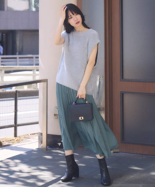 KATHARINE ROSS（キャサリンロス）の「【Pillini/ピリーニ】ヴィンテージサテンプリーツスカート（スカート・レディース・グリーン/ブラック/グレイッシュベージュ・MEDIUM）」の6枚目の写真