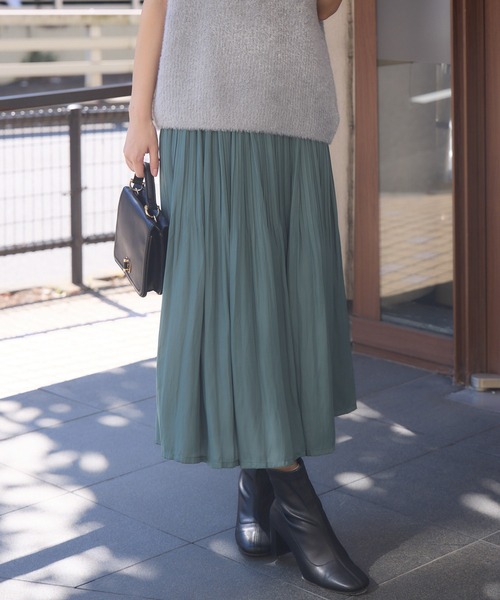 KATHARINE ROSS（キャサリンロス）の「【Pillini/ピリーニ】ヴィンテージサテンプリーツスカート（スカート・レディース・グリーン/ブラック/グレイッシュベージュ・MEDIUM）」の7枚目の写真