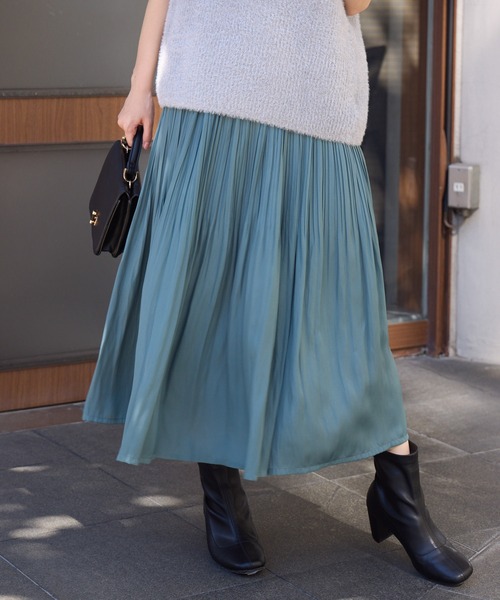 KATHARINE ROSS（キャサリンロス）の「【Pillini/ピリーニ】ヴィンテージサテンプリーツスカート（スカート・レディース・グリーン/ブラック/グレイッシュベージュ・MEDIUM）」の9枚目の写真