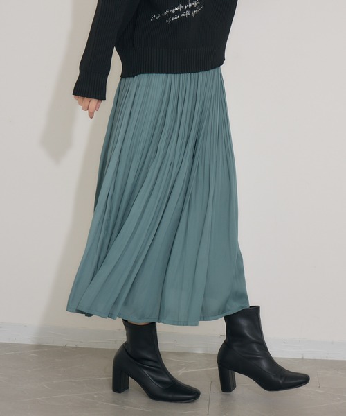 KATHARINE ROSS（キャサリンロス）の「【Pillini/ピリーニ】ヴィンテージサテンプリーツスカート（スカート・レディース・グリーン/ブラック/グレイッシュベージュ・MEDIUM）」の15枚目の写真