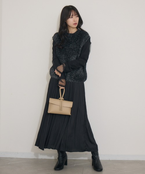 KATHARINE ROSS（キャサリンロス）の「【Pillini/ピリーニ】ヴィンテージサテンプリーツスカート（スカート・レディース・グリーン/ブラック/グレイッシュベージュ・MEDIUM）」の20枚目の写真