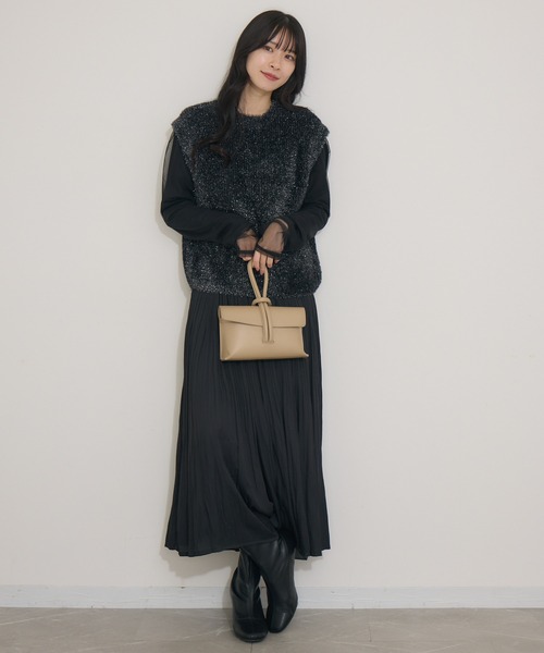 KATHARINE ROSS（キャサリンロス）の「【Pillini/ピリーニ】ヴィンテージサテンプリーツスカート（スカート・レディース・グリーン/ブラック/グレイッシュベージュ・MEDIUM）」の21枚目の写真