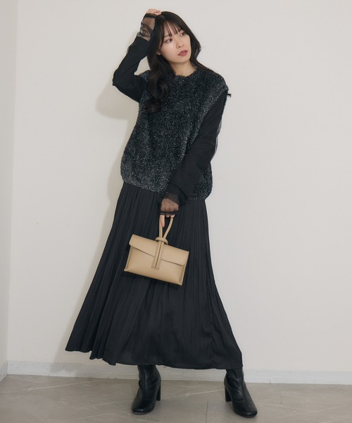 KATHARINE ROSS（キャサリンロス）の「【Pillini/ピリーニ】ヴィンテージサテンプリーツスカート（スカート・レディース・グリーン/ブラック/グレイッシュベージュ・MEDIUM）」の22枚目の写真